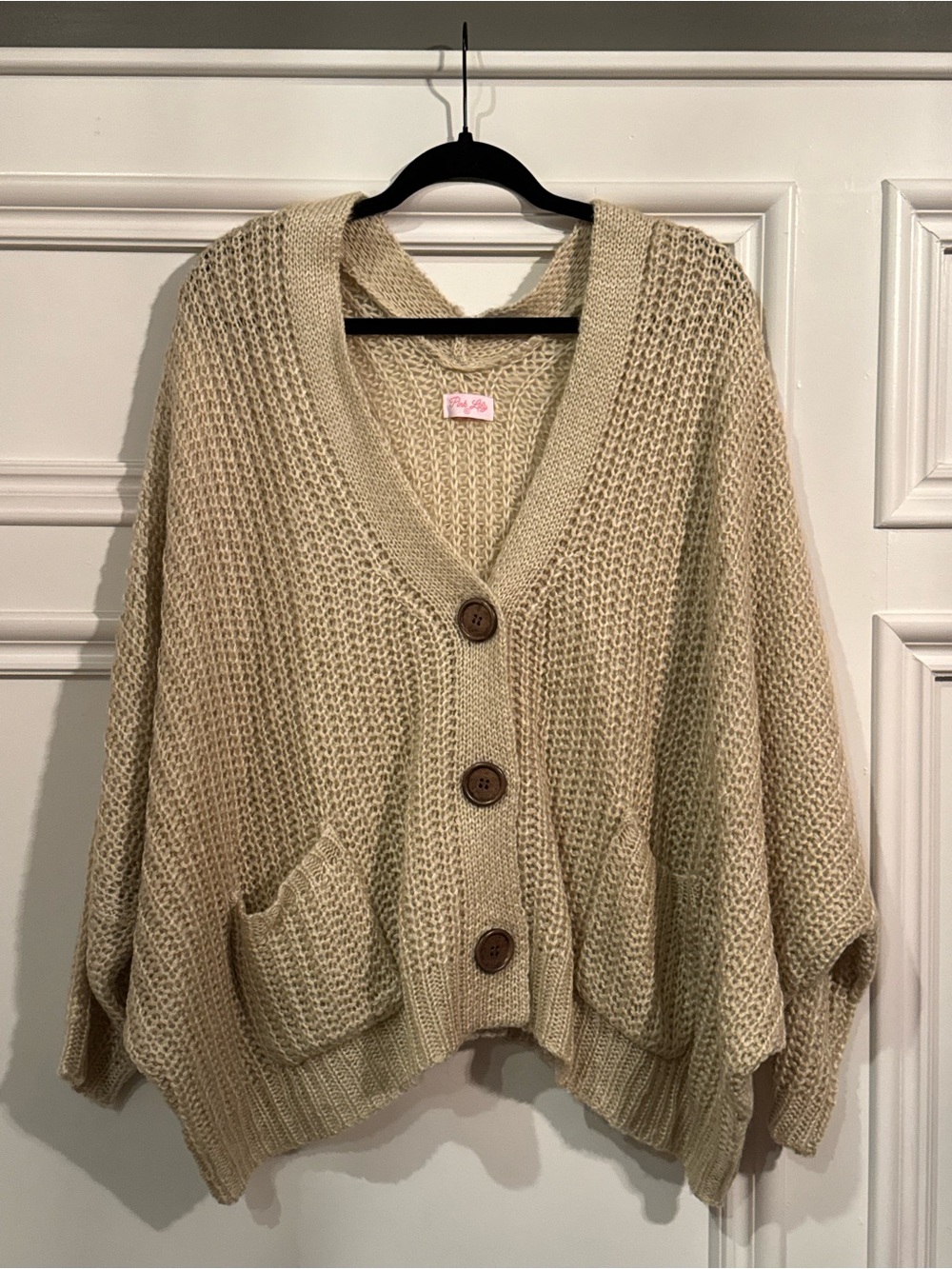 Pink Lily Cozy Chunky Knit Oversized Slouchy Cardigan XL